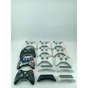 🔥 Lot of 10 Xbox 360 Controllers & 4 Keyboards – For Parts or Repair‼️